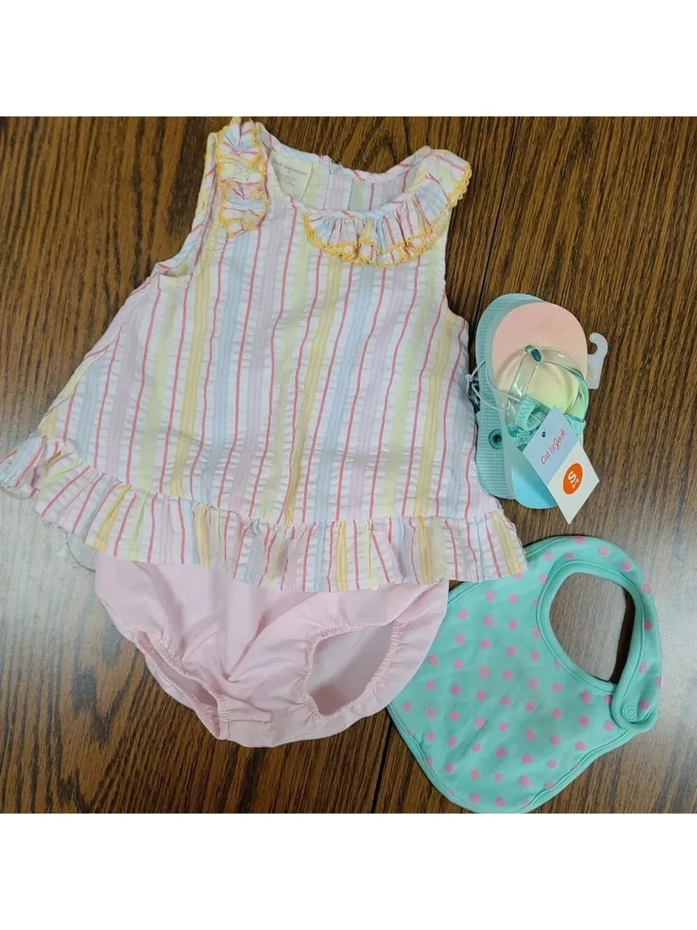 Girl's 12M 4-Piece Summer Bundle NWT Dress & Bloomers